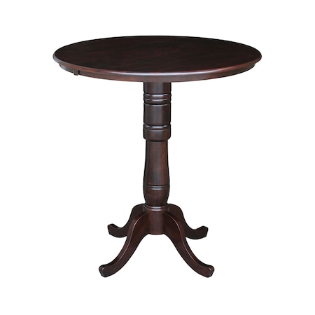 International Concepts Round 36 in Round Top Pedestal Table, 40.9 inH, Rich Mocha, 36 W, 36 L, 40.9 in H, Wood, Rich Mocha K15-36RT-6B-2